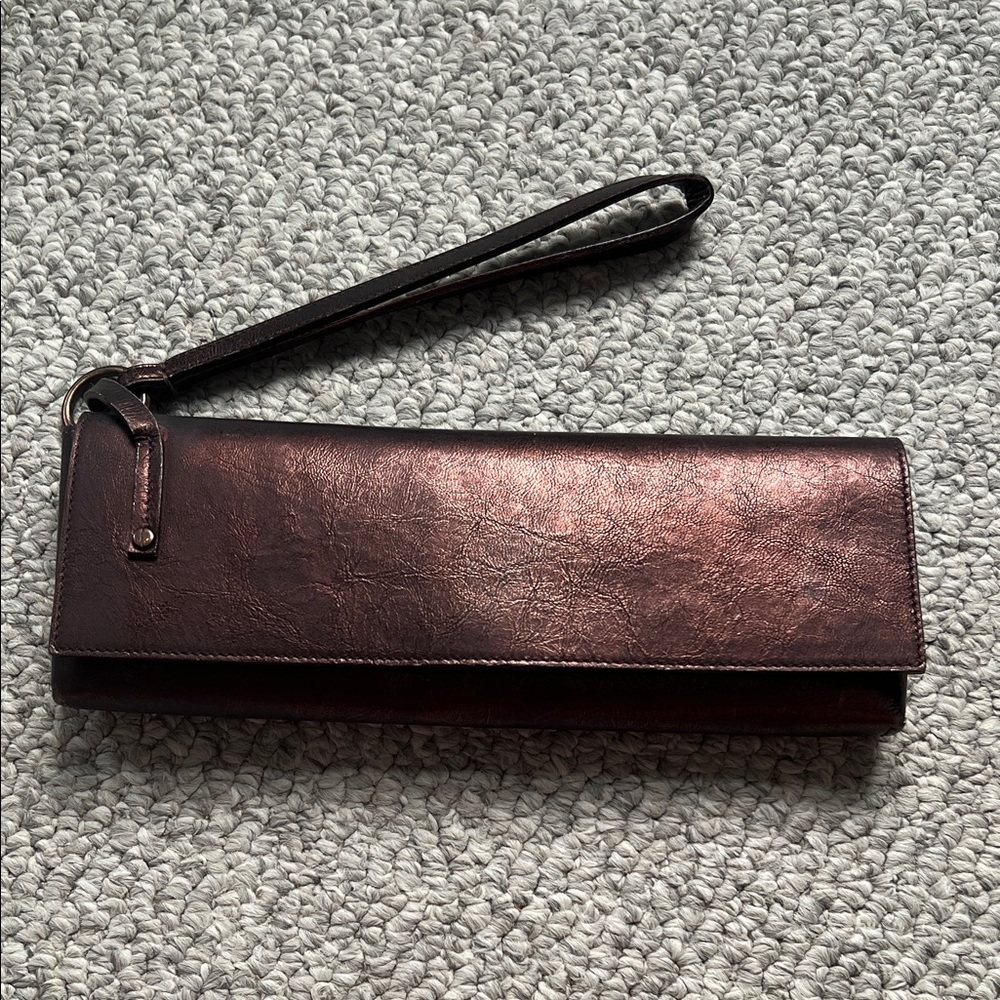 Couture Donald J Pliner metallic clutch